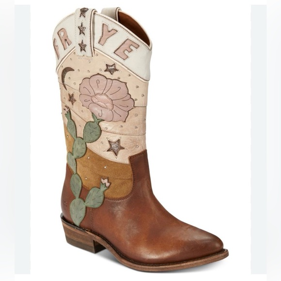 Frye Shoes - Frye size 8 Billy Cactus multicolor leather and suede with cowboy boots